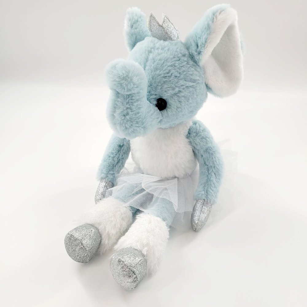 Dan Dee Blue Ballerina Elephant Stuffed Animal Plush With White Tutu Ballet 15"